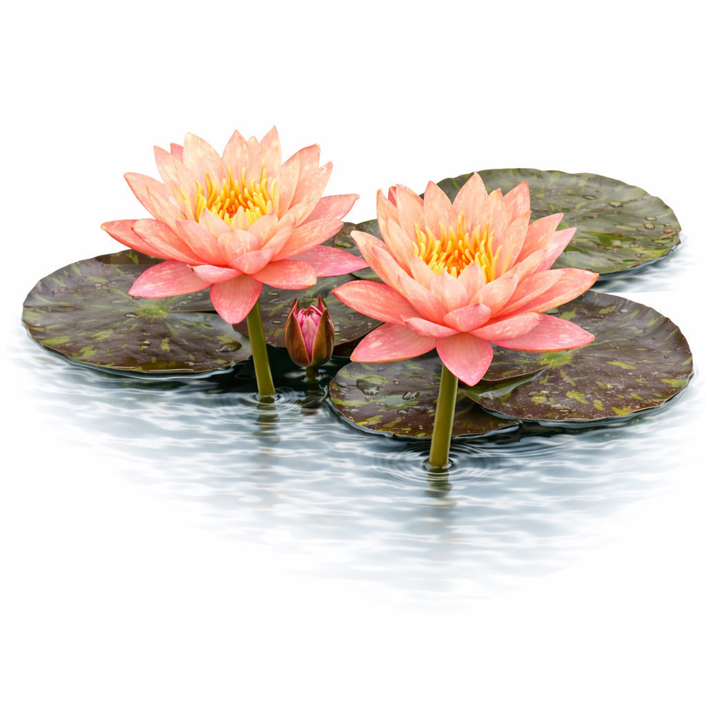 Nymphaea Wanvisa red hardy water lily in bloom