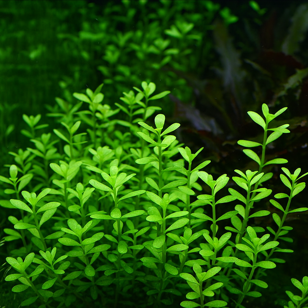 Fresh Bacopa monnieri aquatic plant for aquariums, Moneywort stem plant with vibrant green foliage