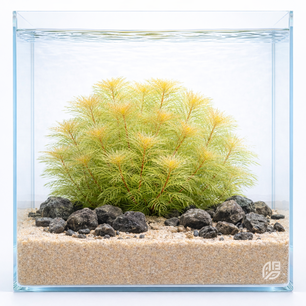 Myriophyllum mattogrossense 'Golden' aquarium plant – rare golden stem plant with fine feathery leaves for aquascaping by Aquarium Plants Factory.