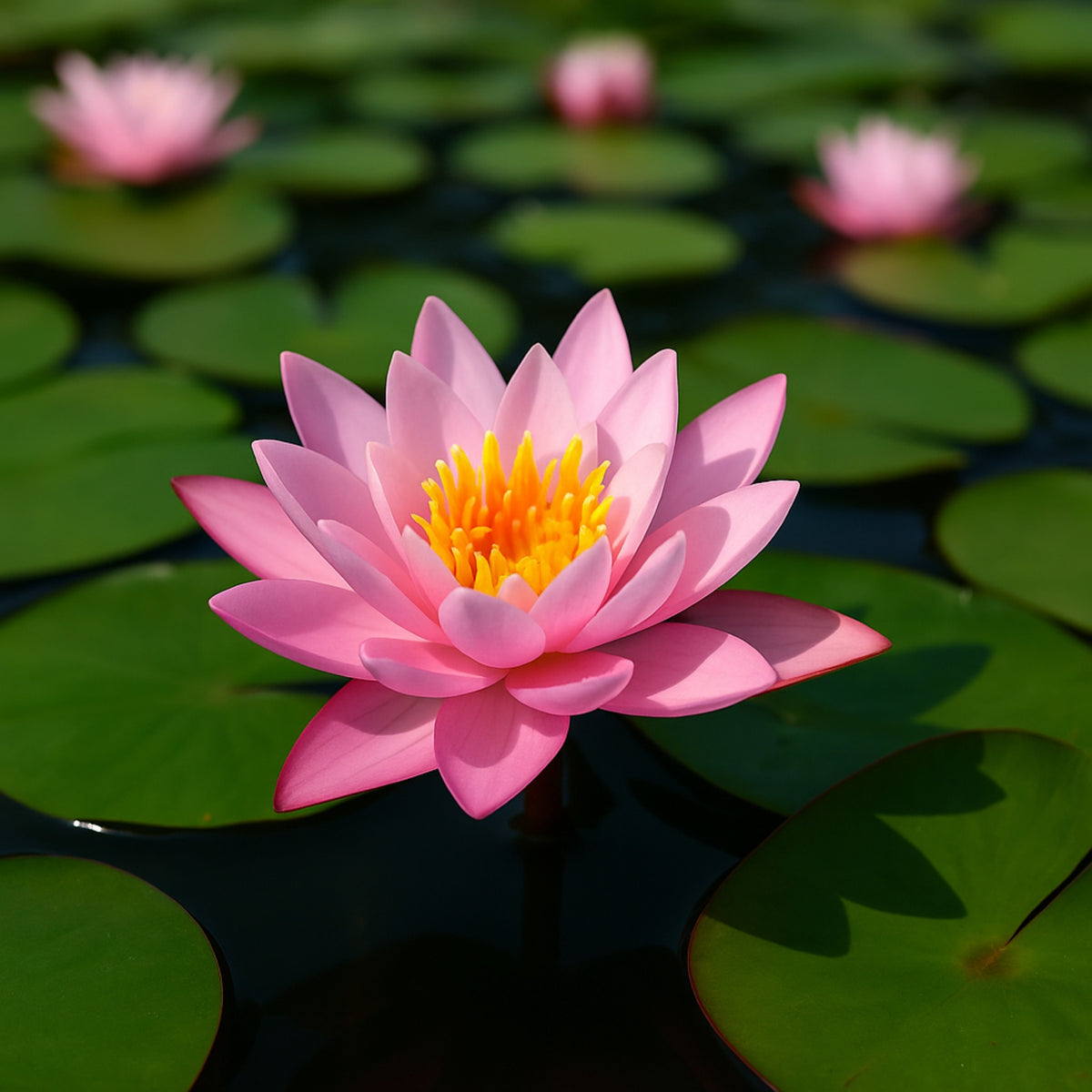 Nymphaea Pink Sensation, Pink Hardy Water Lily, another view